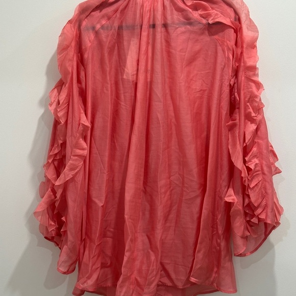 H&M Coral Ruffle Blouse white lotus collection - Picture 11 of 15